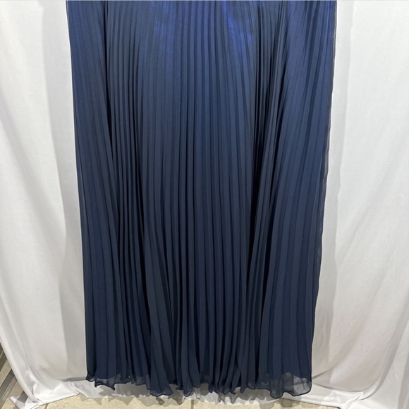 NEW $298 JS COLLECTIONS [ 22W ] Embroidered Illusion Bodice‎ Pleated Gown - Picture 9 of 13